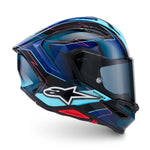 Alpinestars Supertech S-R7 Kinetis Helmet Black Blue Pink Fluo White Glossy 5