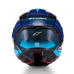 Alpinestars Supertech S-R7 Kinetis Helmet Black Blue Pink Fluo White Glossy 6
