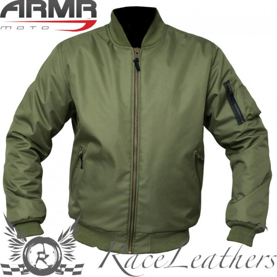 ARMR Bomber Jacket Olive Mens Motorcycle Jackets - SKU A60012XL