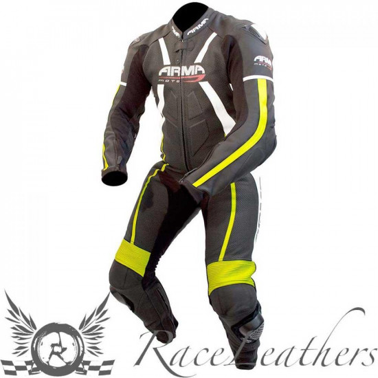 Armr Harada R Leather Suit Black/Flu.Yellow 38