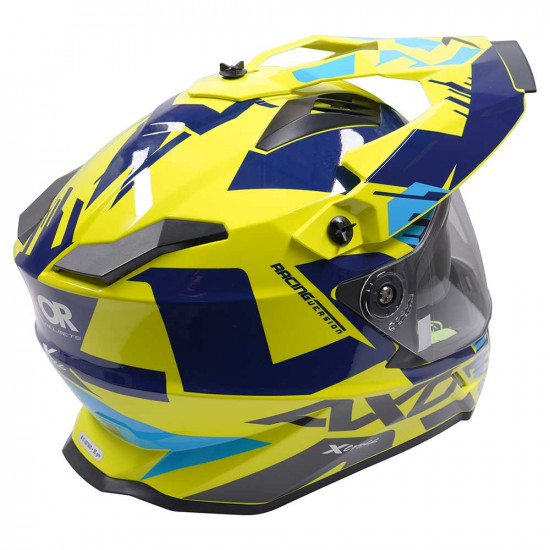 Axor X-Cross Blue Yellow £79.95 Full Face Helmets - SKU AXR008L from RaceLeathers Motorcycle Clothing