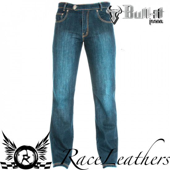 Bull-it Laser 4 Dirty Wash Blue Jeans Short Motorcycle Jeans - SKU RLBULDWASBLUS52