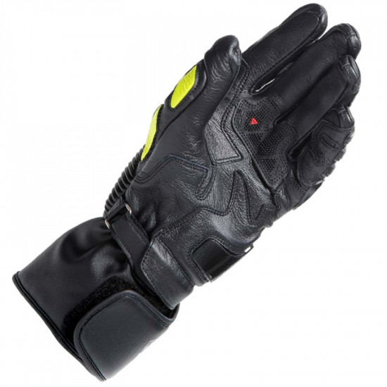 Dainese Druid 4 Leather Gloves Black Grey Fluo-Yellow Mens Motorcycle Gloves - SKU 915/181595920A01