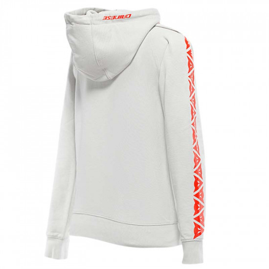Dainese Hoodie Stripes Lady 82H Light Grey Fluo Red