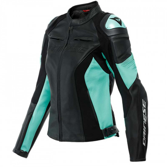 Dainese Racing 4 Lady 26F Black Aqua-Green Ladies Motorcycle Jackets - SKU 911/253384826F38