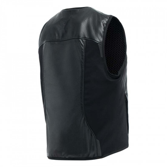 Dainese Smart Waistcoat Leather Airbag Cut Off Black