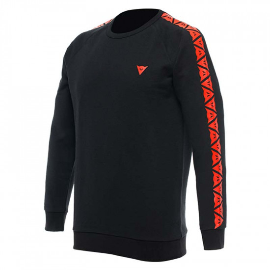 Dainese Sweater Stripes 628 Black Fluo Red