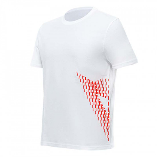 Dainese T-Shirt Big Logo 654 White Fluo Red