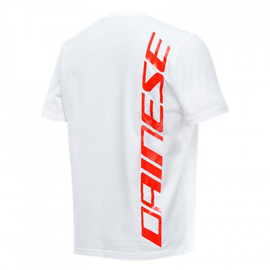 Dainese T-Shirt Big Logo 654 White Fluo Red