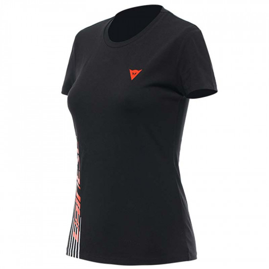 Dainese T-Shirt Logo Lady 628 Black Fluo Red