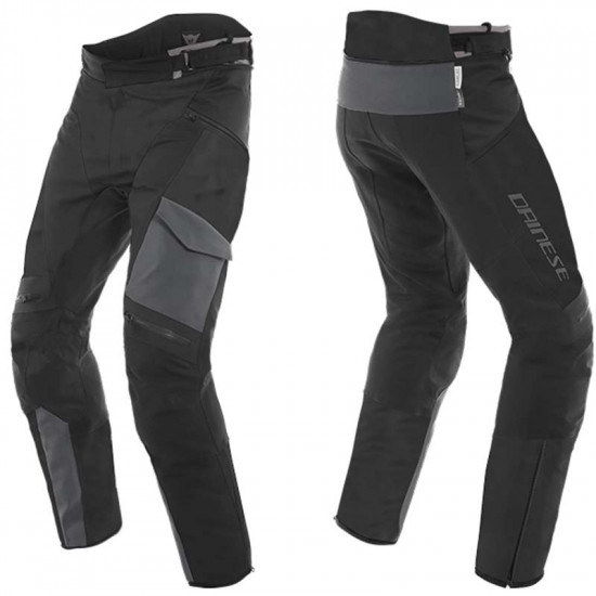 Dainese Tonale D-Dry Pants Sht 66C Black Ebony Black Short Mens Motorcycle Trousers - SKU 914/167458766C25