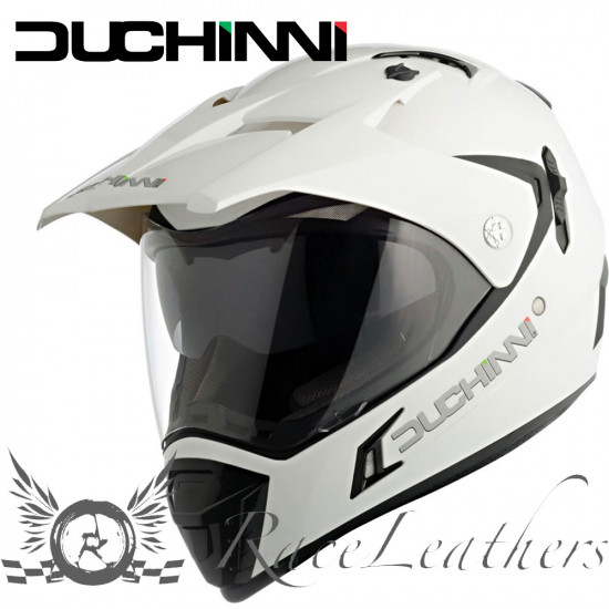 Duchinni D311 Dual White Full Face Helmets - SKU DHD311P012X