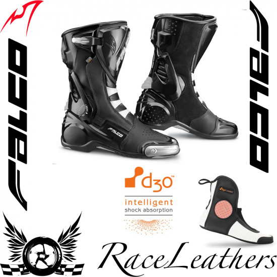 Falco ESO Pro 2 Black Boots Mens Motorcycle Racing Boots - SKU RLFAPRO2BLKBOO42