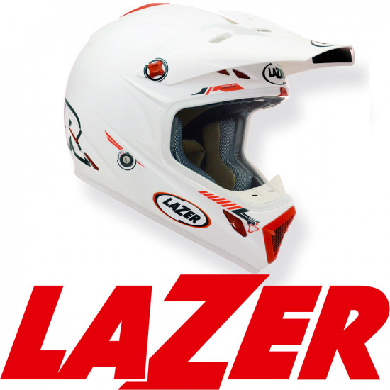 Lazer MX7 Evo Solid White Red Label Helmet 