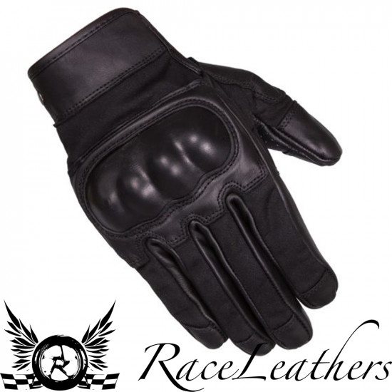Merlin Glenn Wax/Leather Black Gloves Mens Motorcycle Gloves - SKU MLG033/BLK/SML