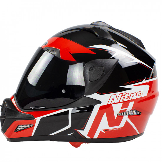 Nitro MX670 Podium Adventure DVS White Red Black Full Face Helmets - SKU 8020272