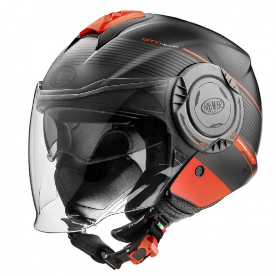 Premier Cool CH 92 Black Red Open Face Helmets - SKU PRHCOCH852X