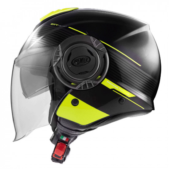 Premier Cool CH Y Black Neon Open Face Helmets - SKU PRHCOCH922X