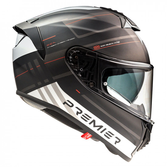 Premier Evoluzione SP 2 Black White Full Face Helmets - SKU PRHEVSP822X