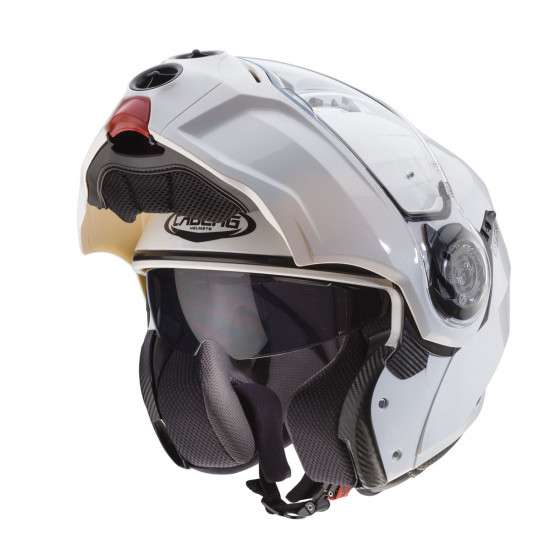 Caberg Droid Metal White Flip Front Motorcycle Helmets - SKU 0104617