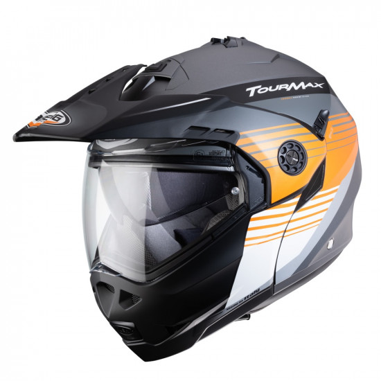 Caberg Tourmax Titan Matt Gunmetal Orange Touring Motorcycle Helmet Flip Front Motorcycle Helmets - SKU 0763746