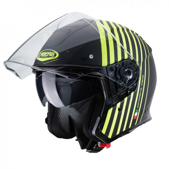 Caberg Flyon Bakari Matt Black Yellow Motorcycle Helmet Open Face Helmets - SKU 0764149