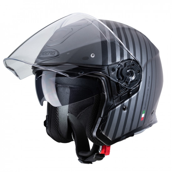 Caberg Flyon Bakari Matt Black Gunmetal Motorcycle Helmet Open Face Helmets - SKU 0764248