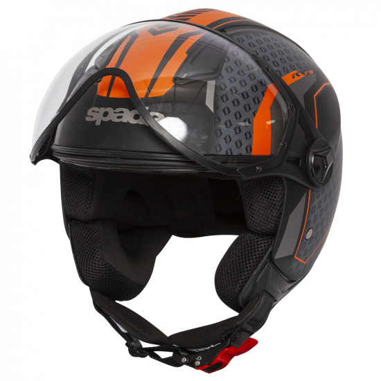 Spada Hellion Arrow Matt Black Orange Open Face Motorcycle Helmet