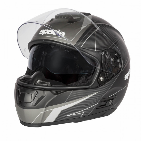 Spada SP16 Linear Black Silver Full Face Helmets - SKU 0739826
