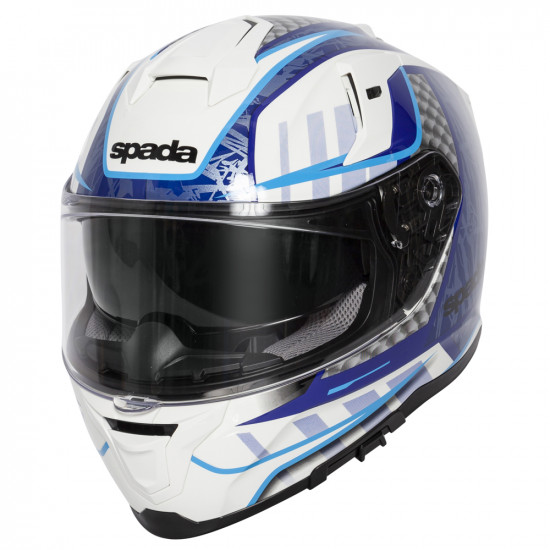 Spada SP1 Raptor Blue White Motorcycle Helmet