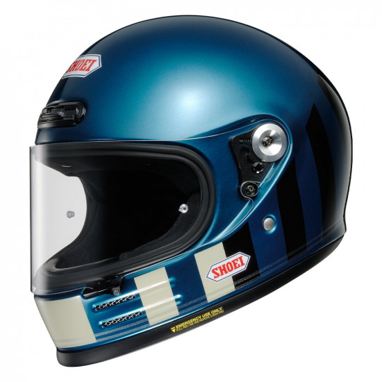 Shoei Glamster Resurrection Blue Classic Retro Motorcycle Helmet