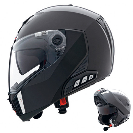 Caberg Sintesi Gloss Black Flip Front Motorcycle Helmets - SKU 0471252
