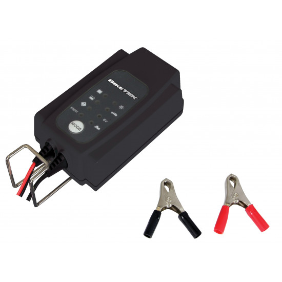 Biketek Motorcycle Battery Charger 6/12V 0.8A/3.8A 4-Stage UK Plug Battery Chargers - SKU BCH016