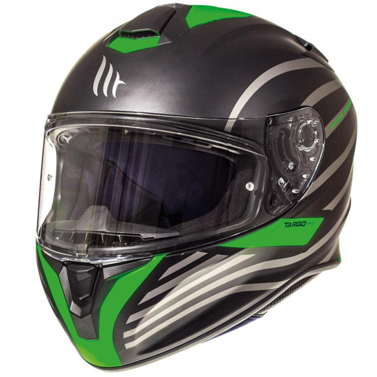 MT Targo Doppler Matt Black Green Full Face Helmets - SKU M11174530233