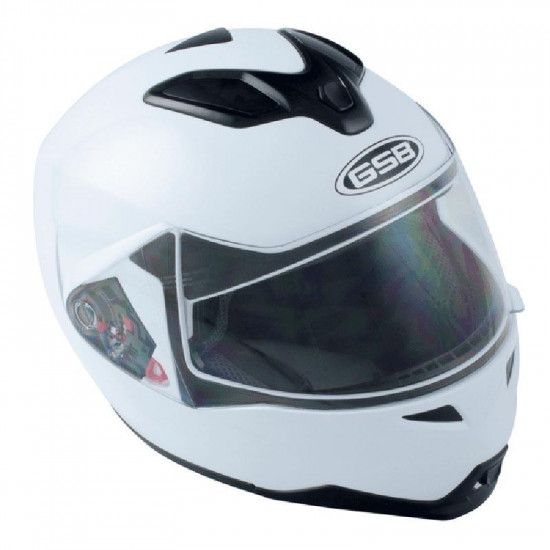 GSB White Flip Up Front Motorcycle Helmet