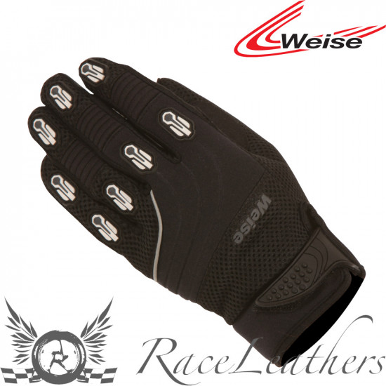 Weise Dakar Gloves Black Mens Motorcycle Gloves - SKU WGDAK08142X