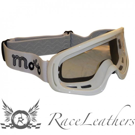 RS Moto 1 Goggles White Motocross Goggles - SKU A338WhiteOne