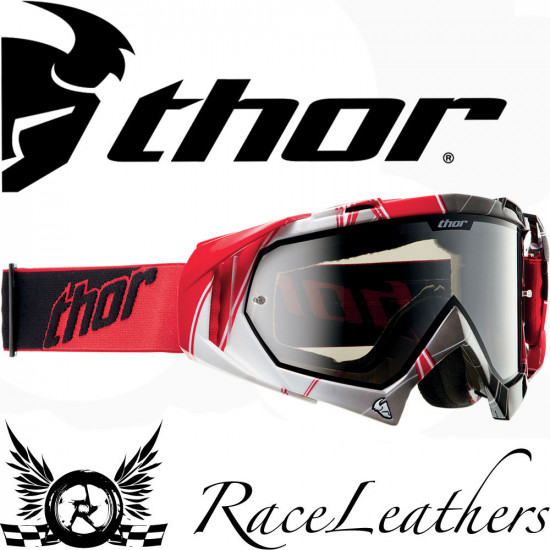 Thor Hero Red White Black Goggles Motocross Goggles - SKU RLTHHERRWB