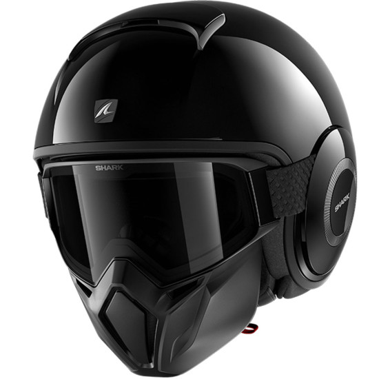 Shark Street Drak Blank Black £227.99 Open Face Helmets - SKU 235/HE3305E/BLK1 from RaceLeathers Motorcycle Clothing