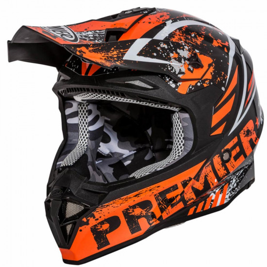 Premier Exige ZX 3 Black Orange Off Road Helmets - SKU PRHEXZX88LA