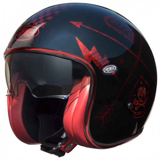 Premier Vintage NX Red Chromed Open Face Helmets £279.95