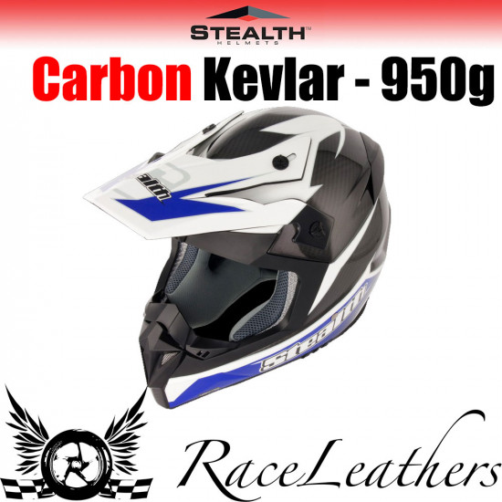 Stealth Helmet HD210 MX Carbon Stealth GP Replica Blue Off Road Helmets - SKU STH119S