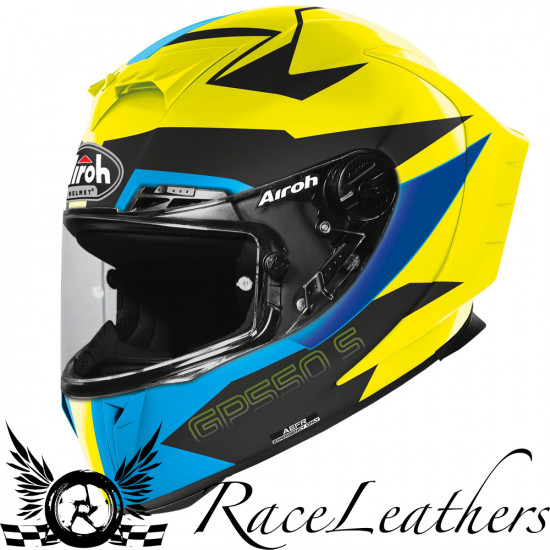 Airoh GP550S Vektor Matt Blue Yellow Helmet Full Face Helmets - SKU ARH110L