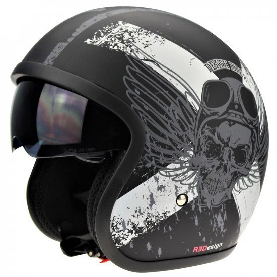 Viper RSV06 Skull Motorcycle Helmet Open Face Helmets - SKU A013SkullXS