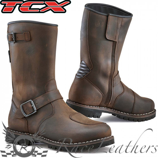 TCX Fuel WP Brown Mens Motorcycle Touring Boots - SKU 130/7096W/MOR/36