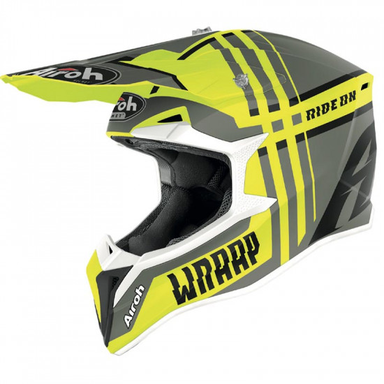 Airoh Wraap Broken Yellow Matt Off Road Helmets - SKU 0160064