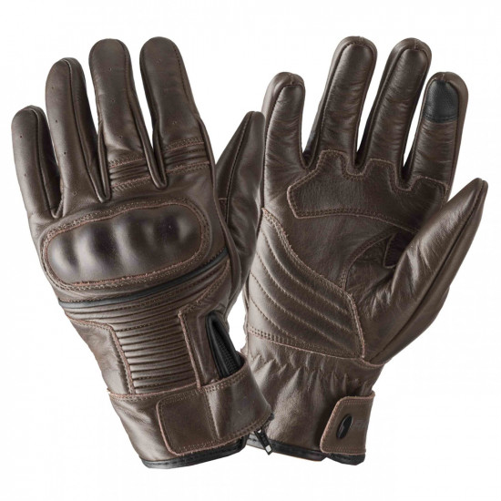 Rayven Vintage Brown Leather Motorcycle Gloves