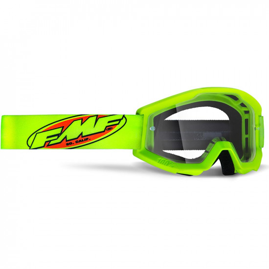 100% FMF Vision Powercore Core Yellow Motocross Youth Goggles Clear Lens