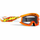 100% FMF Vision Powercore Assault Orange Motocross Youth Goggles Clear Lens