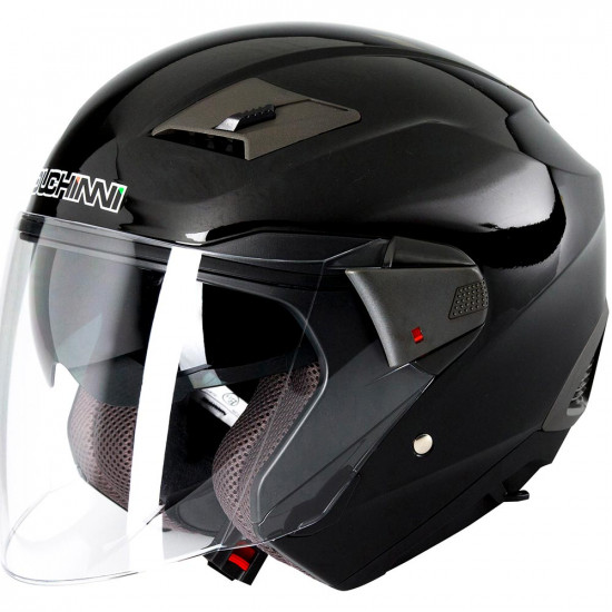 Duchinni D205 Matt Black Motorcycle Open Face Helmet Open Face Helmets - SKU DHD205P16LA